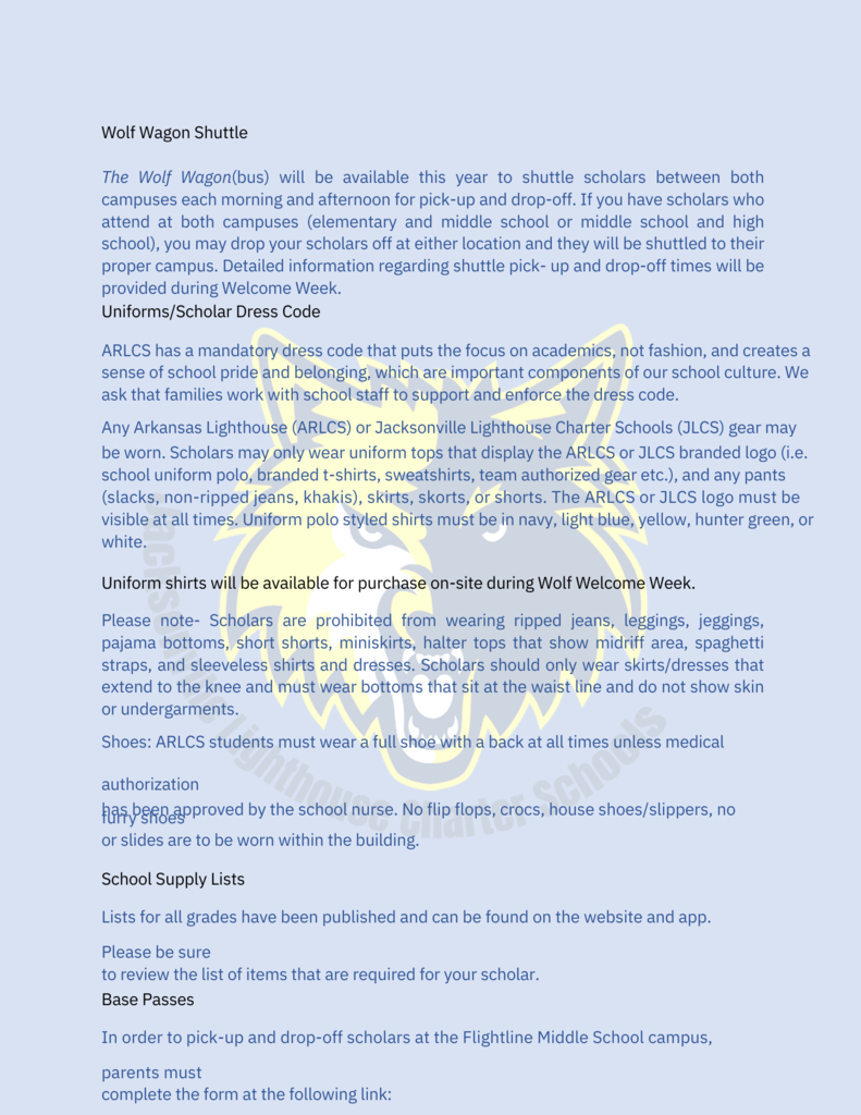 Welcome Letter 2023